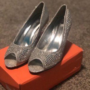 First Sight Silver Pumps